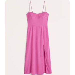 NWT Abercrombie pink high-slit midi dress